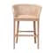 Bali & Pari Papua Modern Bohemian Antique White Washed Rattan and Mahogany Wood Counter Stool 243-13490-ZORO - alternate 9